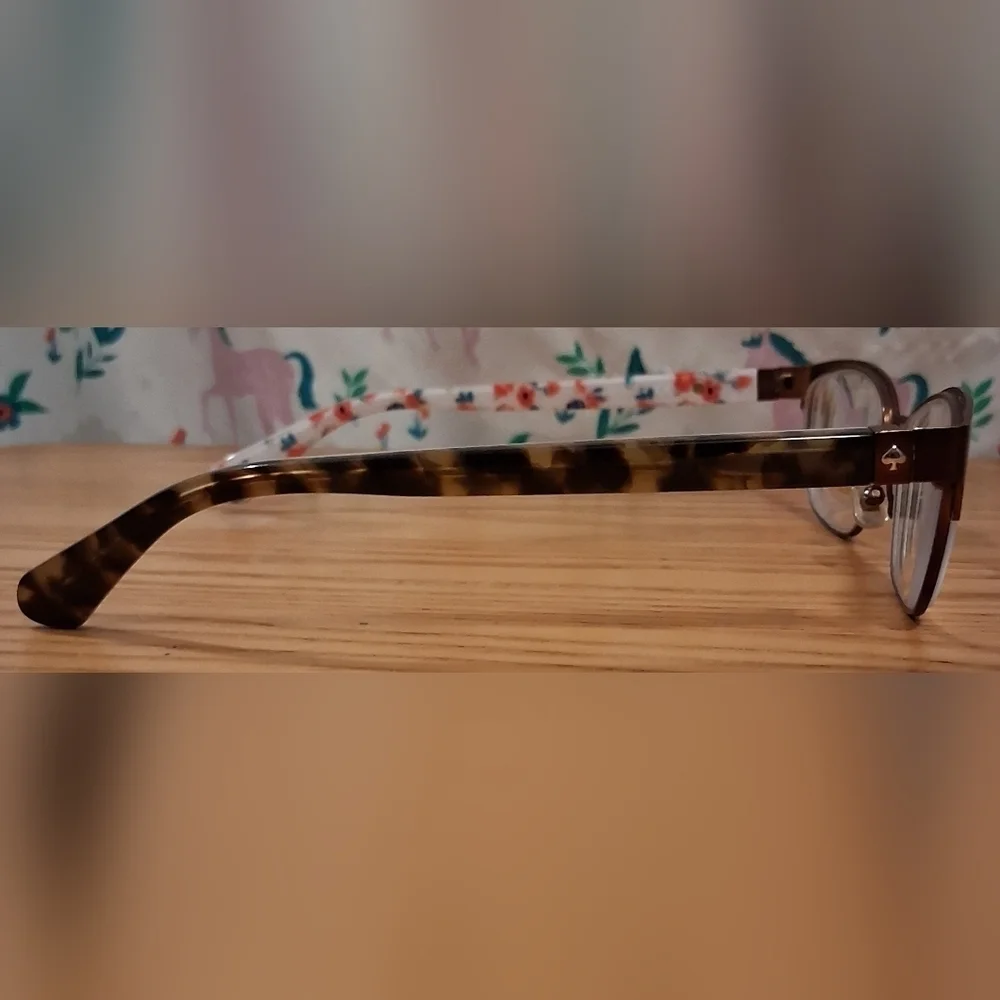 EUC Kate Spade Diandra Tortoise Cat Eye & Floral Reading Glasses Vision Frames